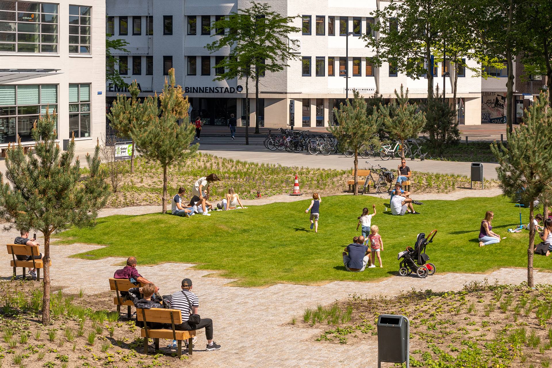 stadspark ontstaan uit substraten voor open grond
