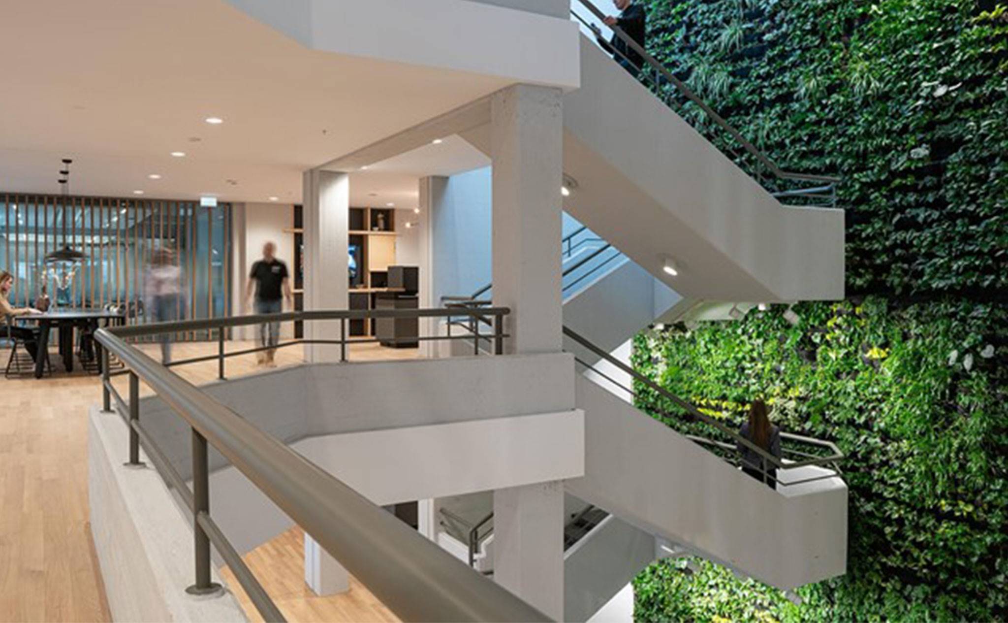 Gemeentehuis, Dronten - Een gigantische plantenwand die onze servicemedewerkers met zorg onderhouden.